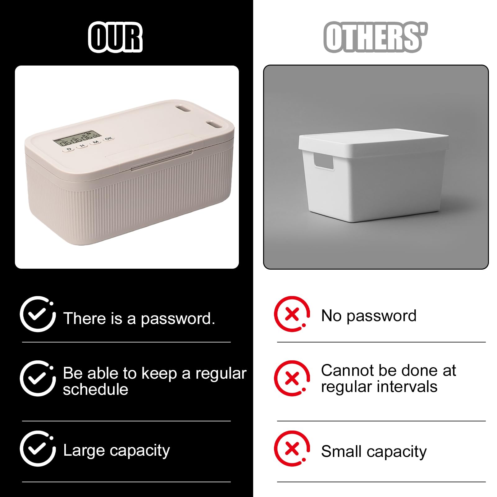 Caja de seguridad para teléfono móvil con cerradura de tiempo, caja de autodisciplina, caja de seguridad con temporizador para autocontrol, estudio, trabajo, niños, seguro y almacenamiento