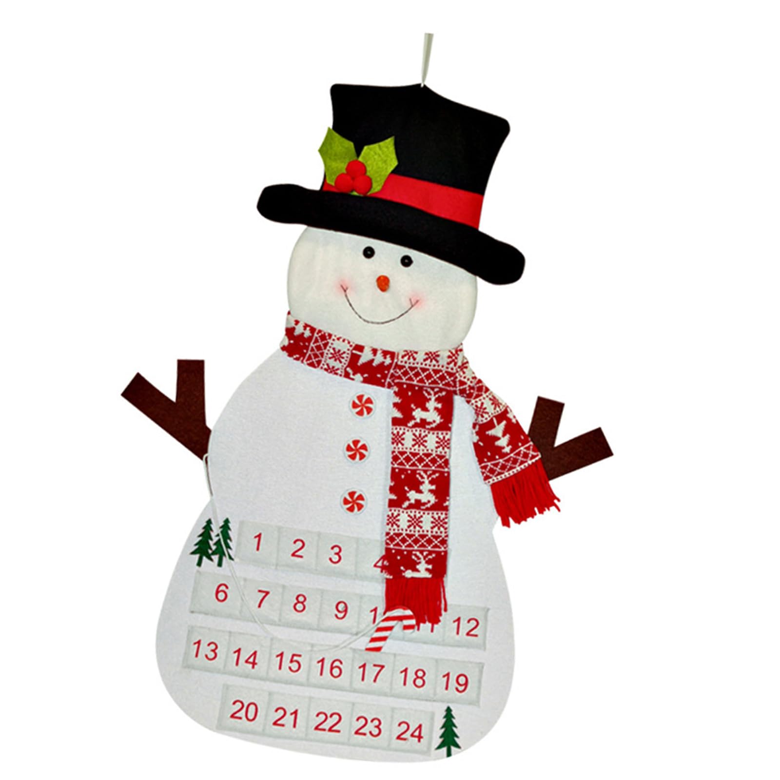 Jazuaiao Christmas Tree Countdowns Calendar Seasonal Countdowns Calendar Ornament with Christmas Tree Shape for Family Door Hanging