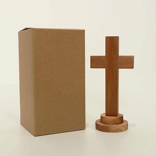 Miniatura 9 de Attivolife Estatua de cruz de madera con soporte, cruz espiritual cristiana de Jesús, regalo religioso para Pascua católica y Navidad, mesa de