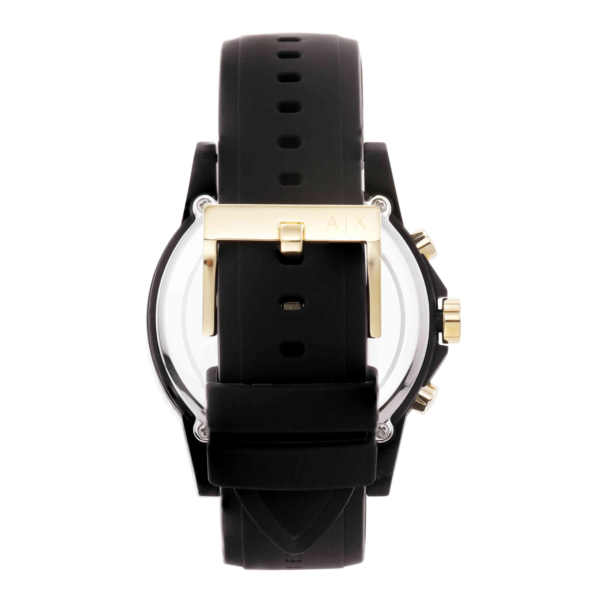 Armani Exchange Watch for Men, Quarz-Chronographenwerk und 45mm Gehäusegröße mit Silikonarmband