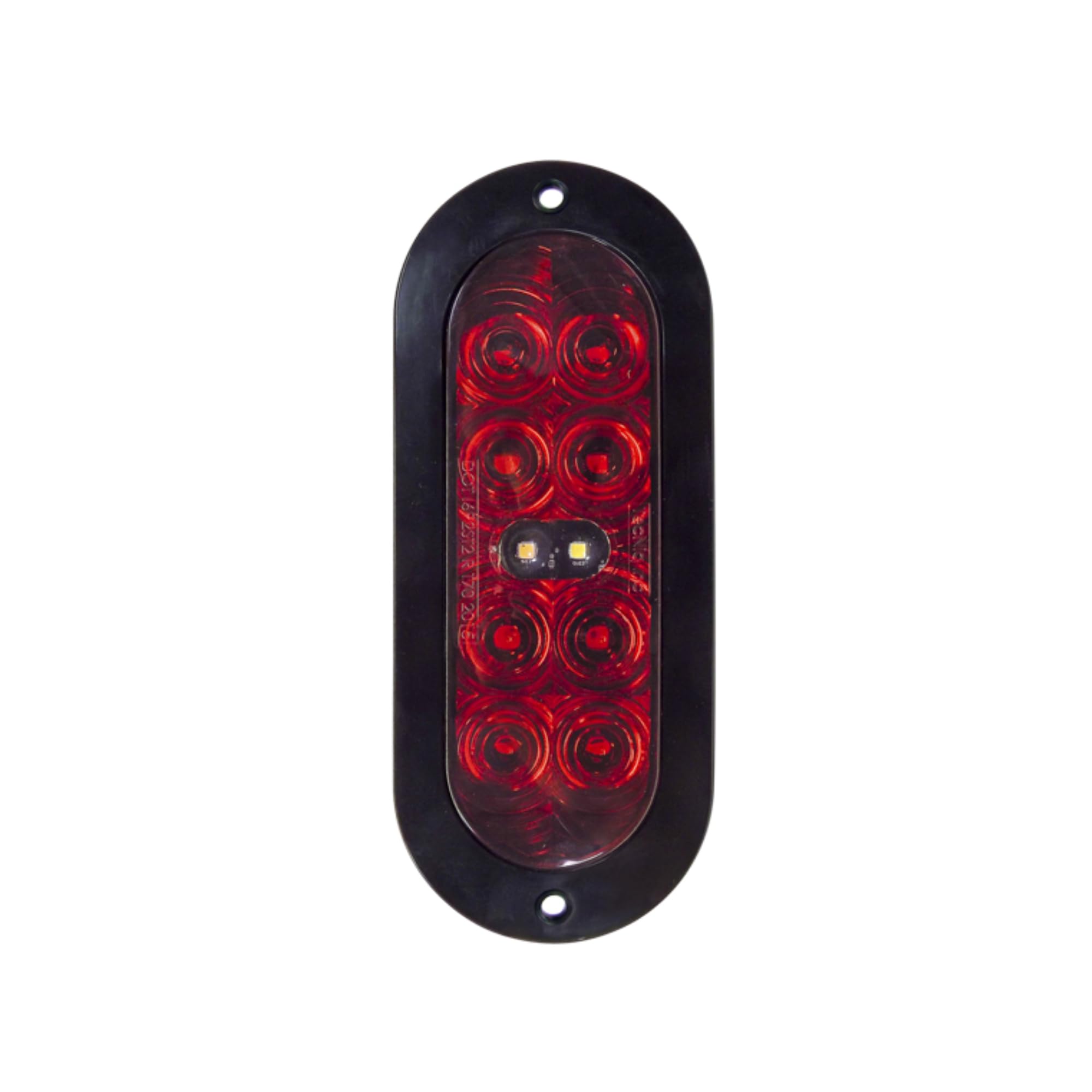 Tecniq T70RWFA1 Stop/Turn/Tail/Reverse Light, 6" Oval, Red Lens, Flange Mount, Amp Connector, T70 Series