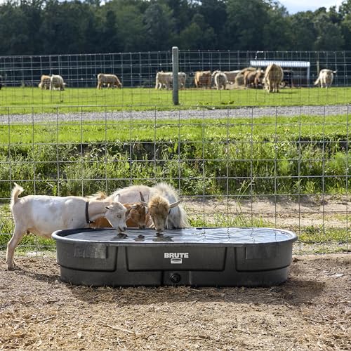 Image of Rubbermaid Commercial Products Stock Tank, 120-Gallons, Structural Foam, Heavy Duty Container, for Livestock /Animal /Cattle Feed & Water, Outdoor Homemade Pool /Hot Tub /Bathtub, & Pet Cleaning /Dog Wash