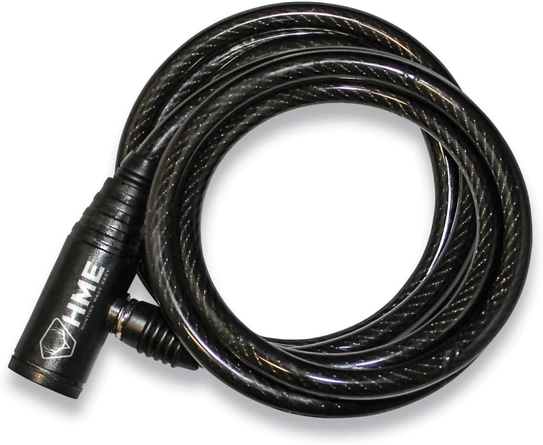 HME Self-Coiling Cable Lock in a coiled state