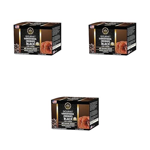 Eternal Gourmet Ganoderma (REISHI) Café Negro 2 en 1 Made in USA Café Negro con ganoderma Eternal Pack de 3