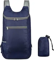 Mochila de caminhada de 20 L, resistente à água, leve, embalável, pequena mochila para viagens, acampamento ao ar livre