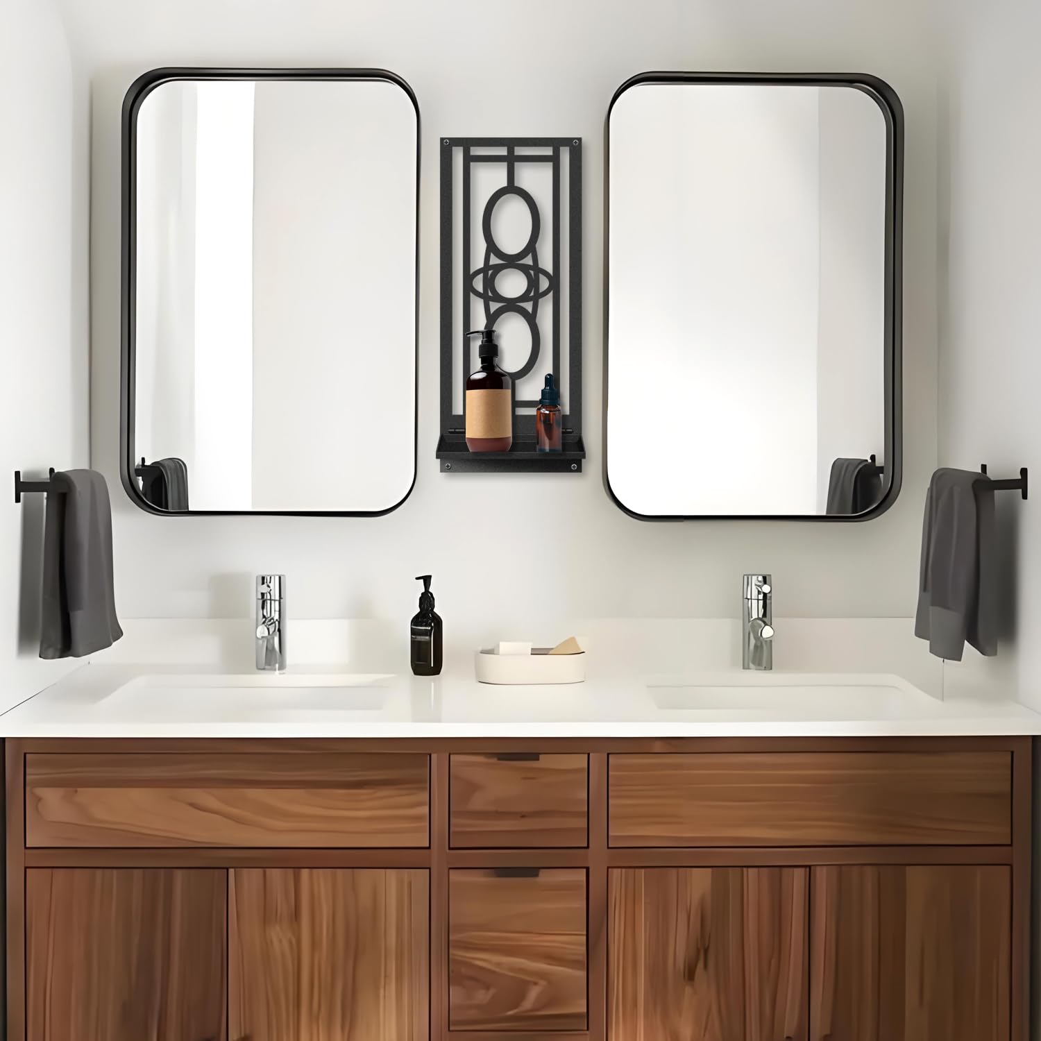 MEIYIFAN Set di 2, Portacandele da parete, Arte moderna della parete del bagno, Estetica Hanging Decorative Wall Art per Soggiorno Camera da letto Bagno (16.5 x 7 in)