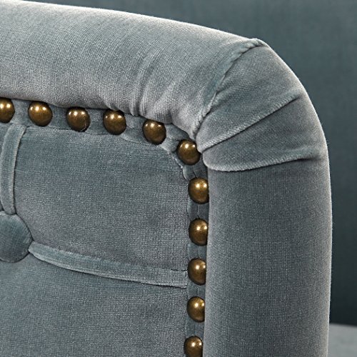 Mid Century Gray Velvet Barrel Tub Chair | Button Diamond Tufted Gold Metal Legs #TOP7