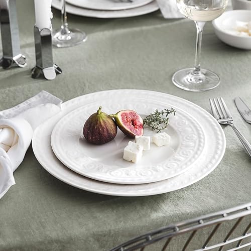 Miniatura 3 de Villeroy & Boch Cellini - Plato llano, 10.5 pulgadas, porcelana premium, color blanco