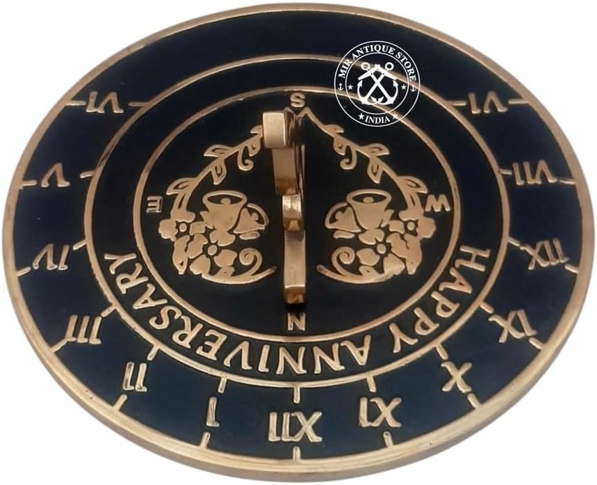 10'' Sundial Clock for Garden, Yard, or Outdoor Decorative Clock for Wedding Anniversaries and Special Occasions