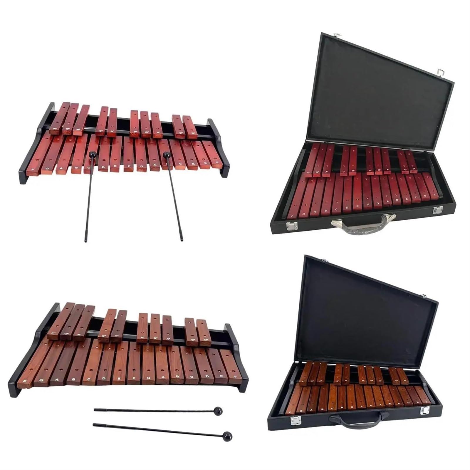 Xylophon-Instrument Für Erwachsene Anfängerinstrument 25-Noten-Xylophon Aus Holz Für Musikunterricht Live-Konzert(D case)