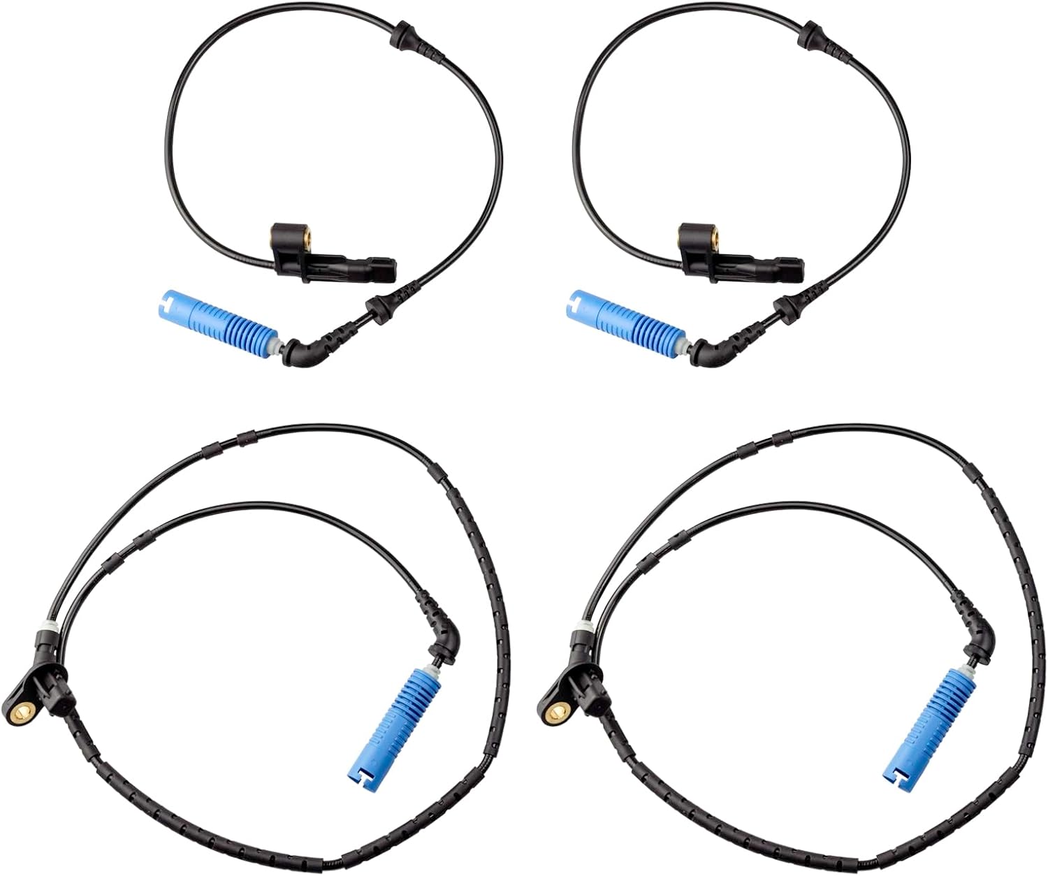 ABS Wheel Speed Sensor Front Rear Left Right fit for 2001 2002 2003 2004 2005 2006 BMW 325Ci 325i 330Ci 330i M3, Driver and Passenger Side, ALS436 ALS464 ALS438, 4pcs Set