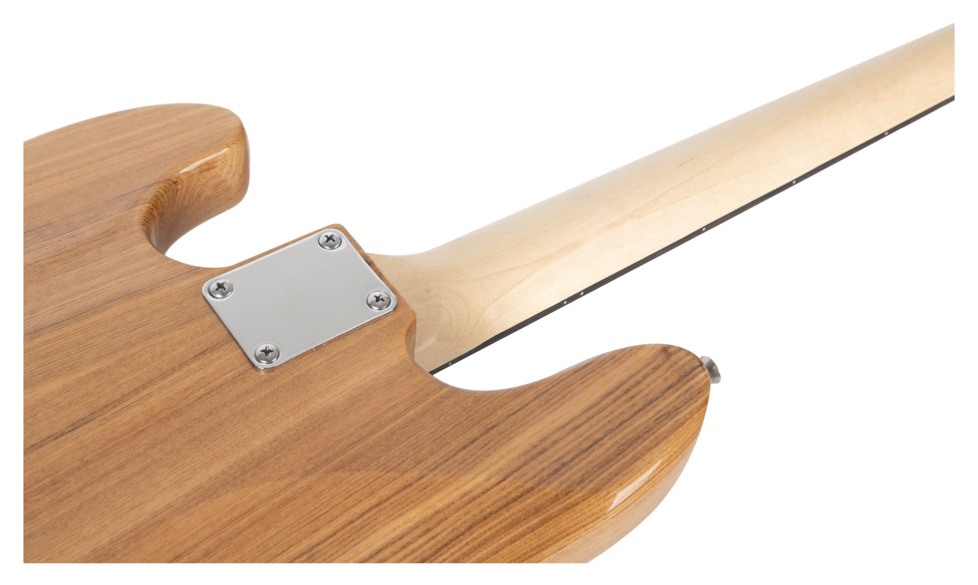 Rocktile Pro JB-30PR Ashwood E-Bass - Jazz-Style E-Bass - Body: Esche - Hals: Ahorn - Griffbrett: Engineered Wood - 2 Single-Coil Tonabnehmer - 2 Volume-/ 1 Toneregler - Natur