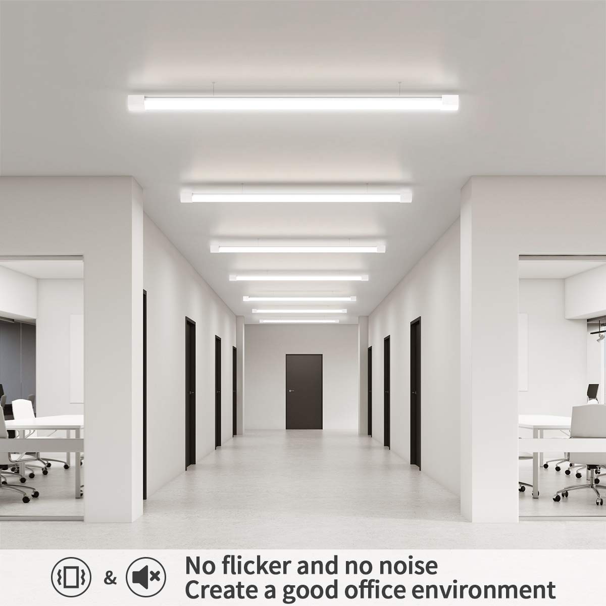 Lamp voor vochtige ruimtes, led met stekker, 36 W, 4000 lm, 120 cm, koppelbaar, werkplaatslamp, IP66 waterdicht, voor garage, kelder, werkplaats, vochtige ruimtes, badkamer, kantoor, magazijn