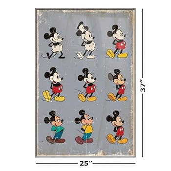 ミッキーマウスと仲間達の額付きポスター　額縁サイズ約55X76㎝ ミッキーマウスと仲間達の額付きポスター 額縁サイズ約55X76