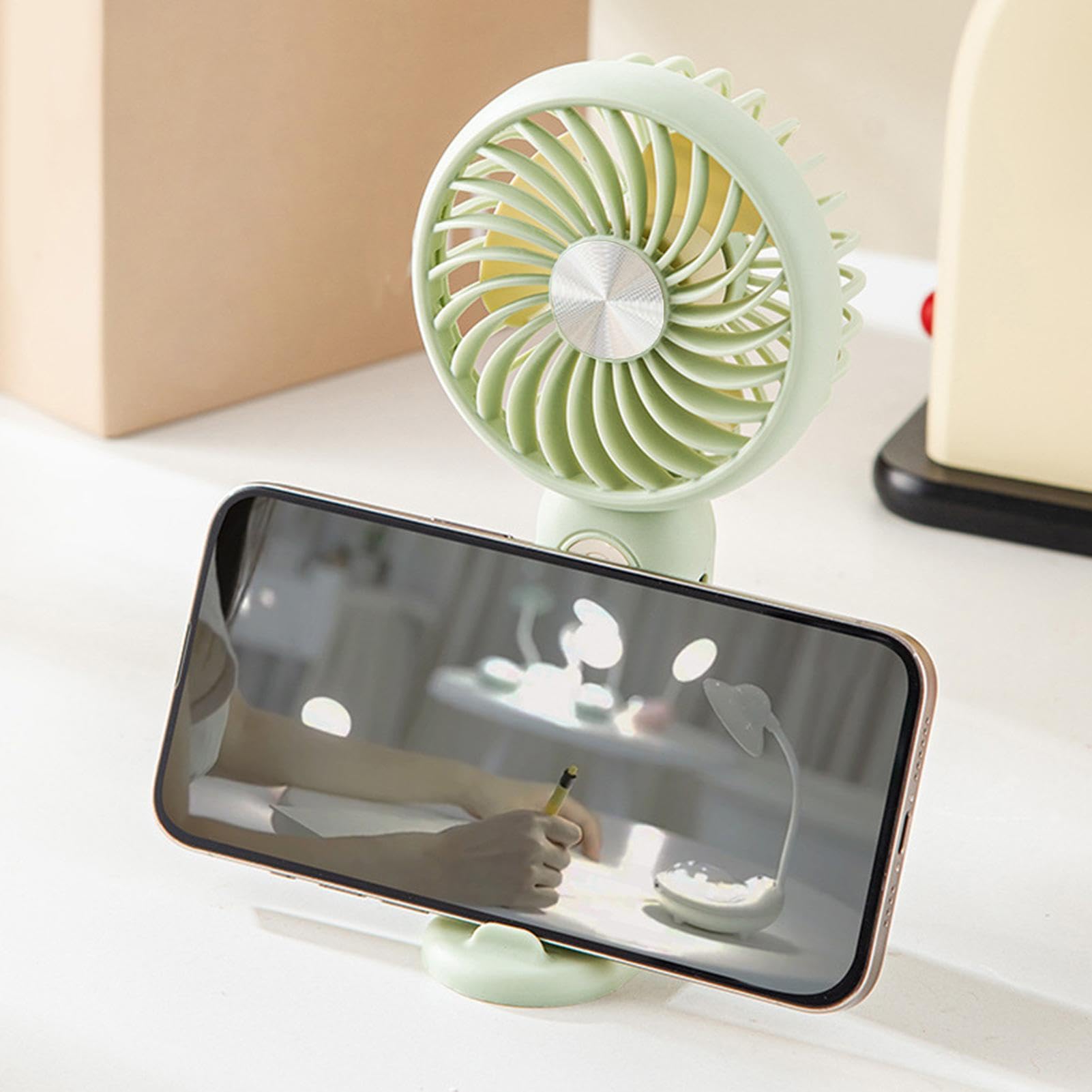 Ventilateur Rechargeable: Mini Ventilateur De Table USB Portable, Design En Forme De Bande Dessinée | Refroidisseur D'air Silencieux En ABS PP Pour Les Trailers En Plein Air, Studio, Voyage, Cadeau,