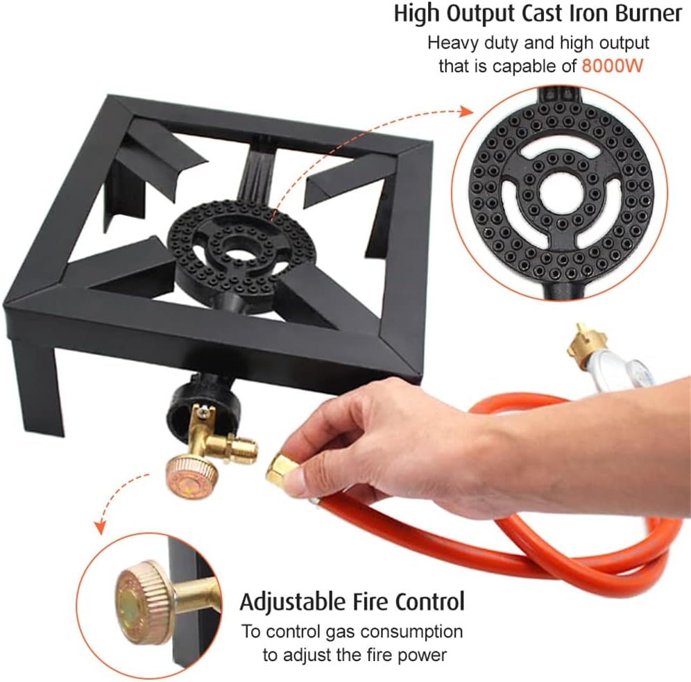 Gas Boiling Ring Cast Iron Burner Large LPG Stove Outdoor Camping Cooker Iron e Portable Fire Control Stove Furnace
