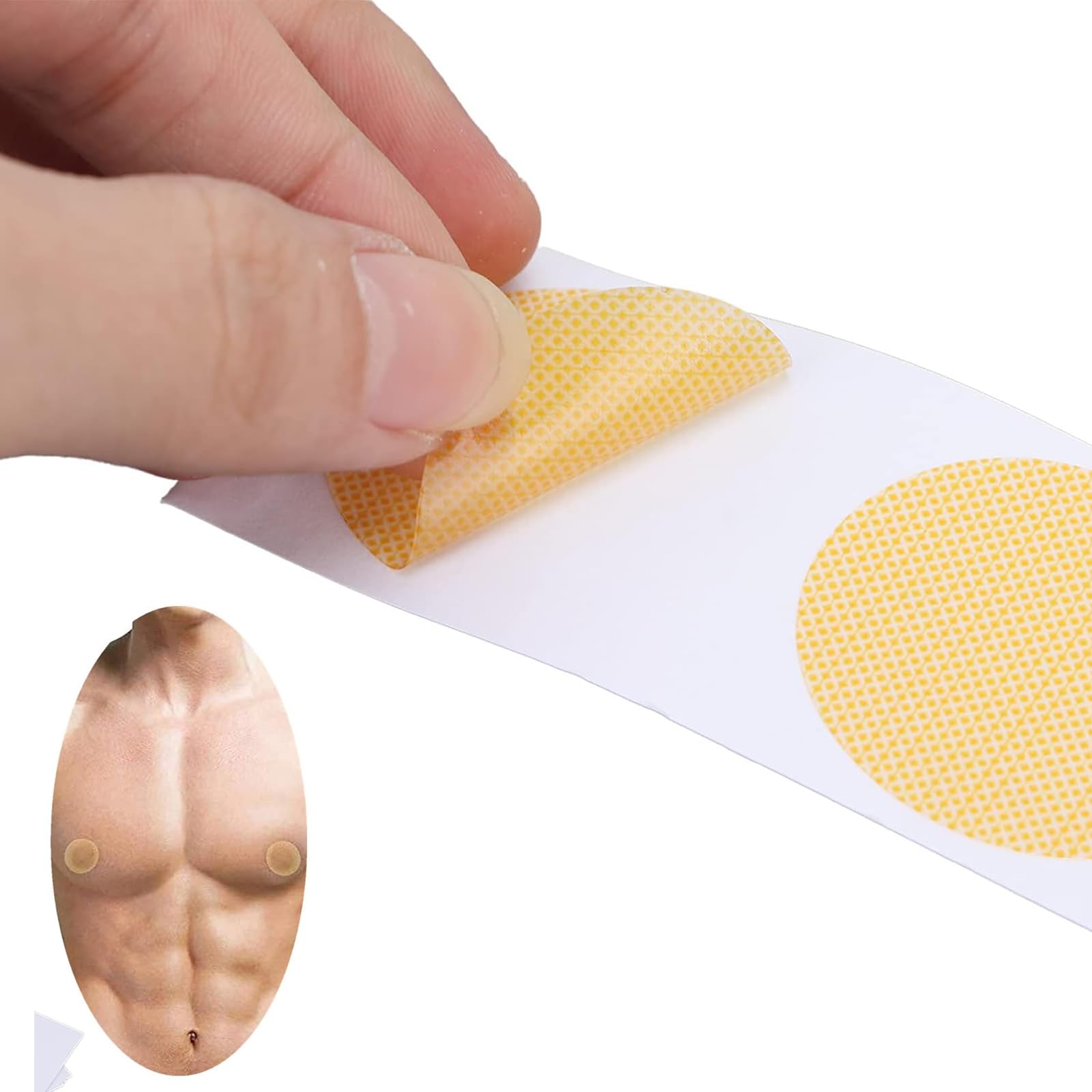Herren Nippelabdeckung,Herren Nippel Cover, 25 Paar Brustpflaster für Männer, Selbstklebende Hautpflegestifte Weich Atmungsaktiv Tragbar Bequem Herren Nipplecover für Herren Laufen Radfahren Sport