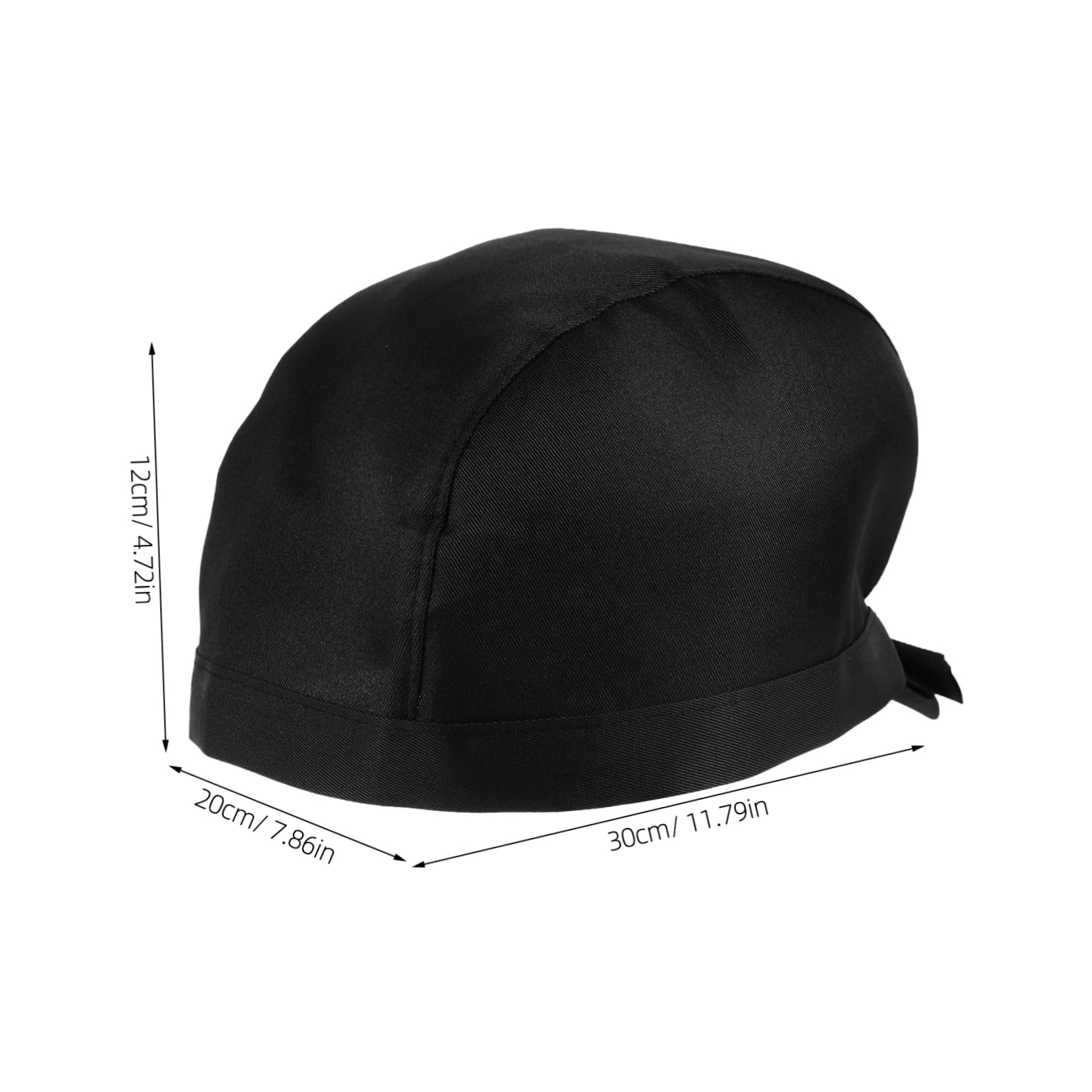 BESPORTBLE Fashionable Black Chefs Hat with Ribbon Unisex Kitchen Turban for Catering Cooking and Daily Wear Durable Canvas Server Cap for Men and Women