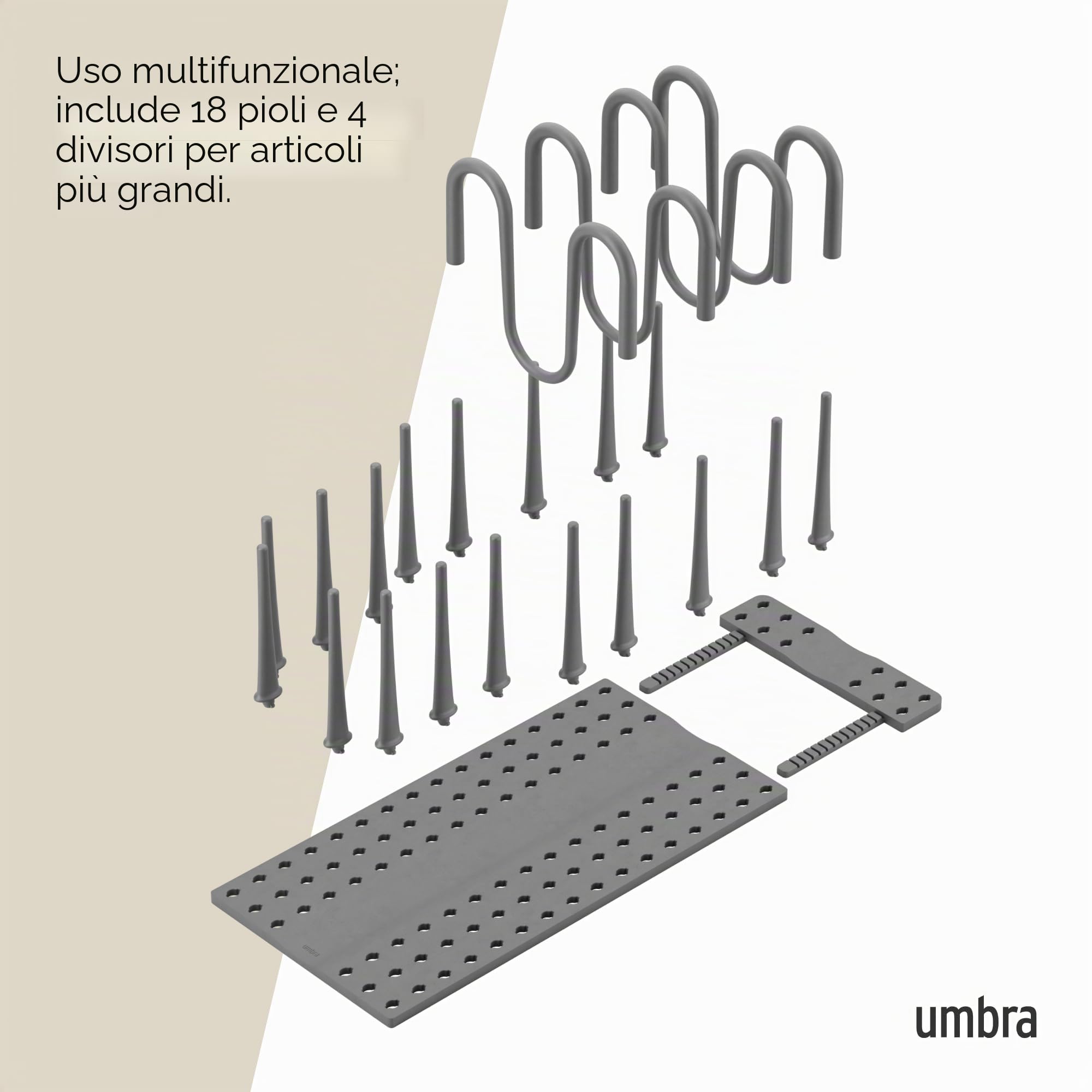 Umbra Peggy - Organizer per pentole, colore: Grigio scuro