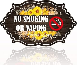 Retro No Smoking No Vaping Sign for Business Home Office Hotels Spa Treatment Law Firms Clinics During Therapy House, Outdoor Decor for No Smoking, Home Decor for No Smoking (FGDOOR1)