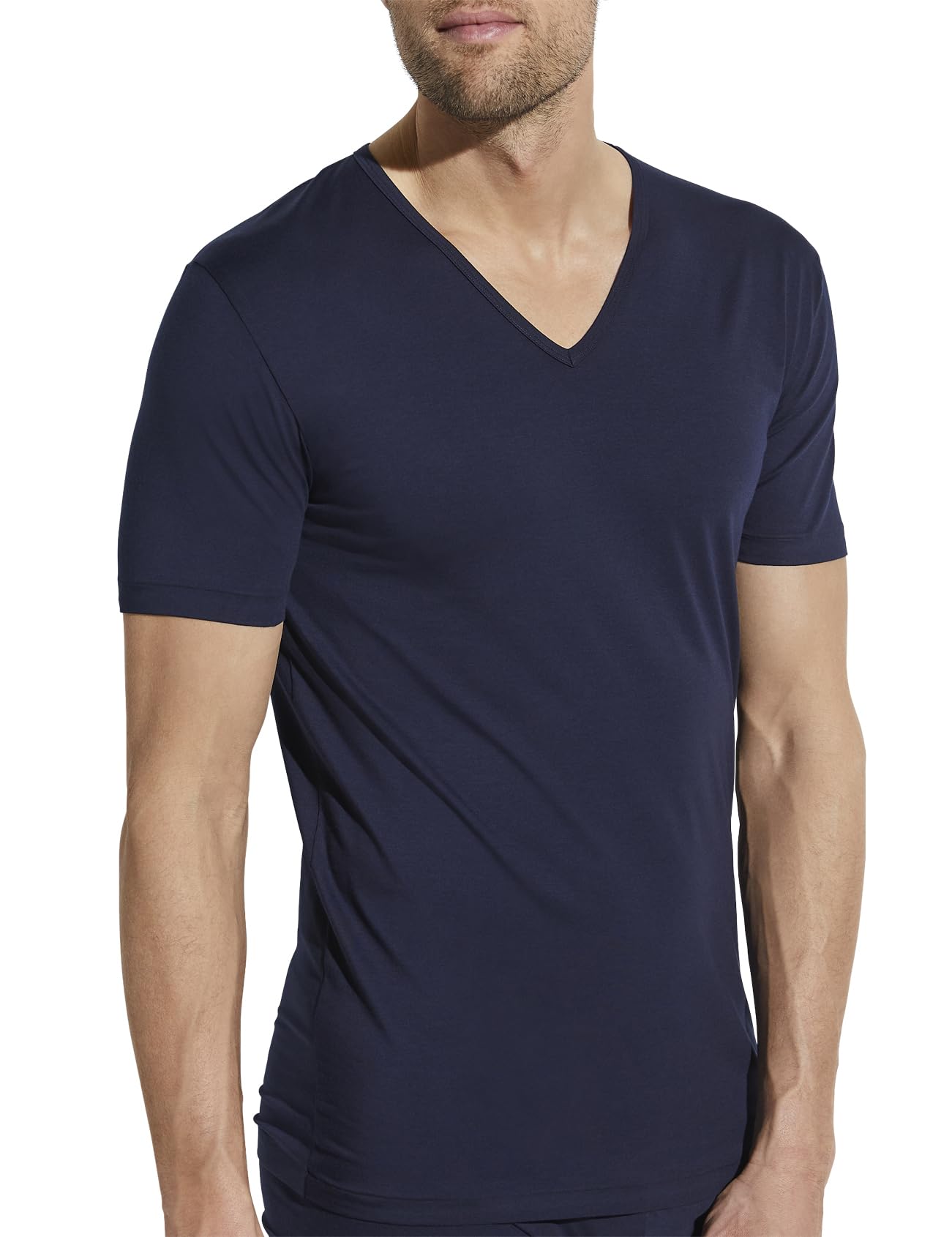 Zimmerli T-Shirt Short Sleeve v-Neck Pure Comfort M, Navy