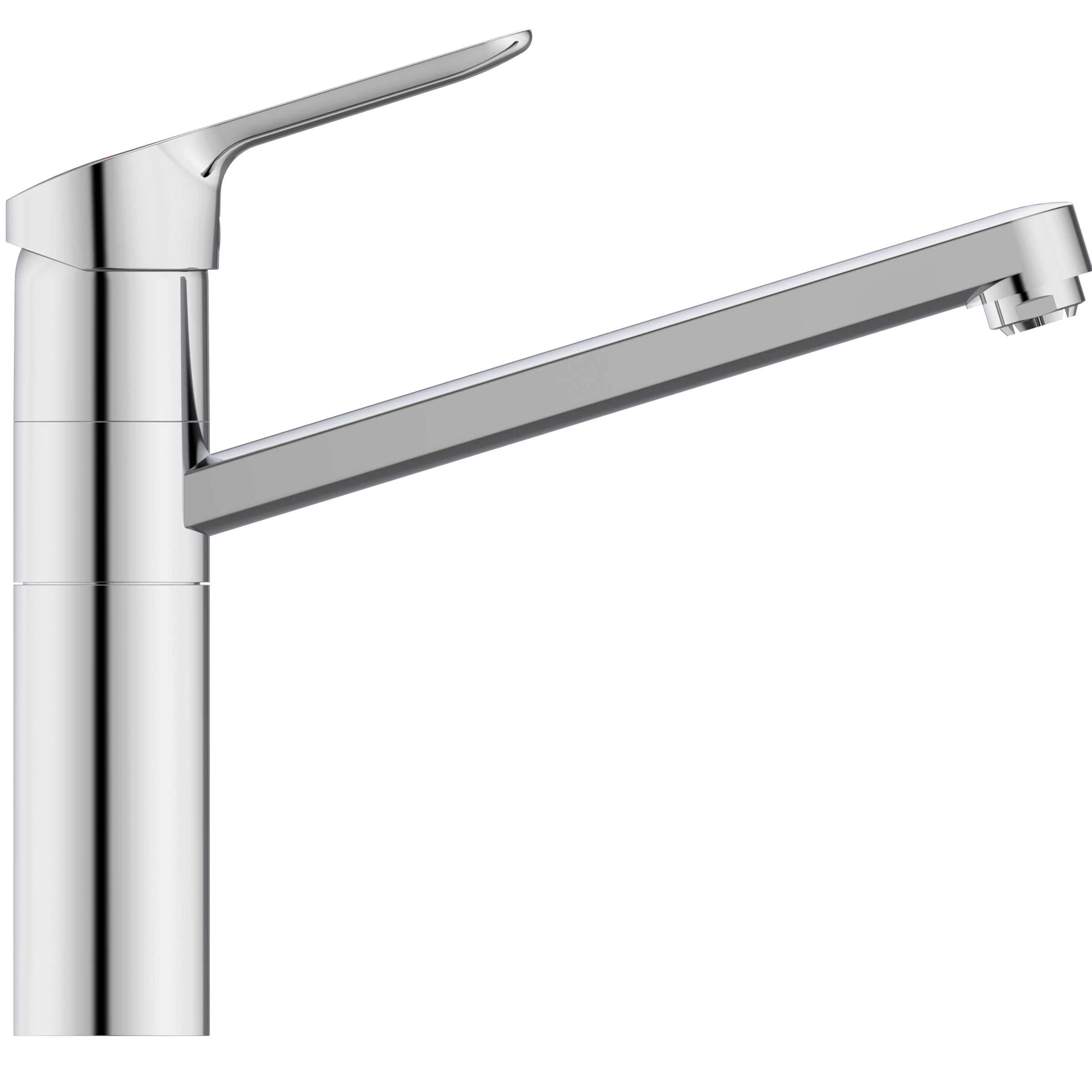 Ideal Standard – Ceraflex Küchenarmatur, Hoch angesetzter Auslauf, mit FirmaFlow Kartusche, Niederdruck, Schwenkbereich 360°, BlueStart, Schnellmontagesystem EasyFix, Chrom