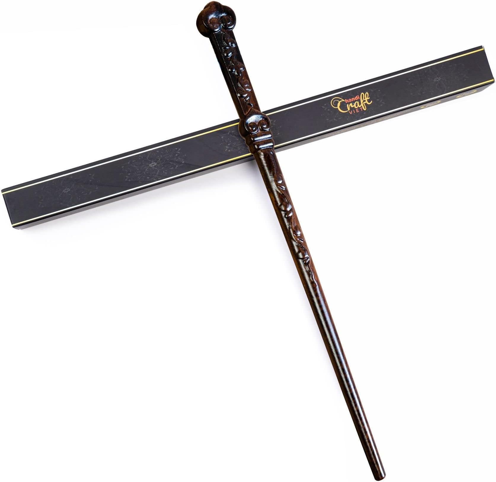 Handicraftviet Wooden Heart Wand, Magic Wand 15' for Witchcraft Collectible, Magical Gift for Children and Adults on Halloween, Christmas and Birthday Party (Heart Wand)