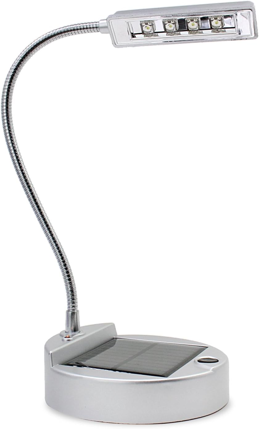 ESUMIC® Solar Powered USB 4 LED High Brightness Portable White Bright Flexible Reading Light Energy-Saving Chargeable