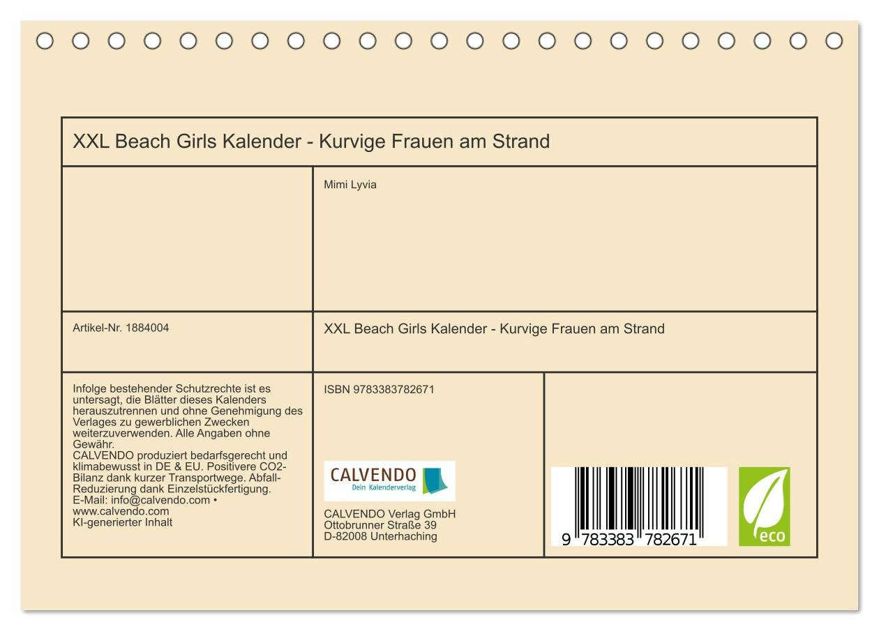 XXL Beach Girls Kalender - Kurvige Frauen am Strand (Tischkalender 2025 DIN A5 quer), CALVENDO Monatskalender: Kurvige XXL Girls verbringen einen sinnlichen Tag am Meer. (CALVENDO Erotik)
