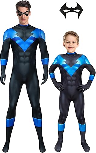 Bailu Disfraz de superhéroe de Halloween para cosplay, overol Zentai, enterizo de elastano, estilo 3D para adultos