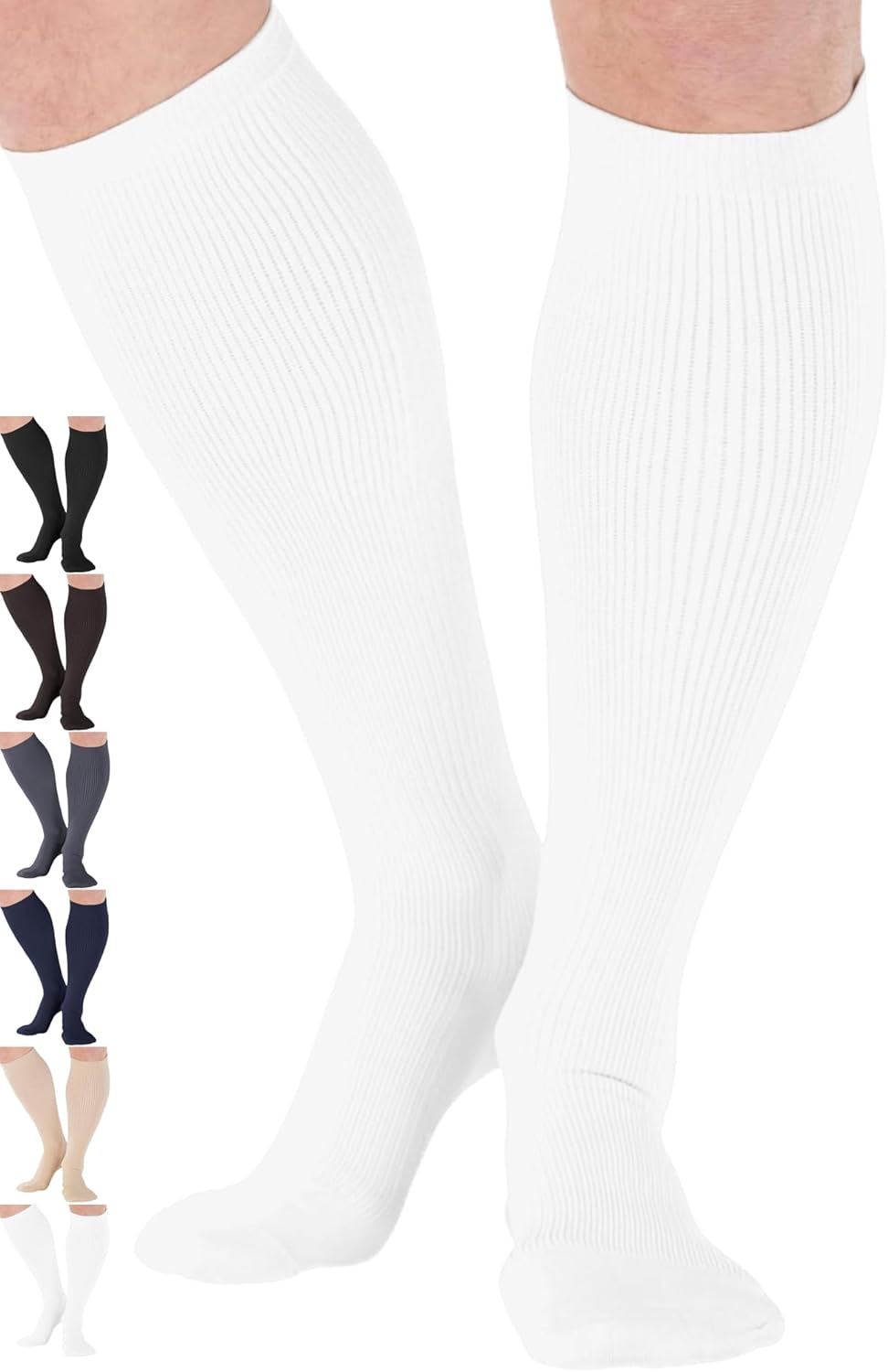 ABSOLUTE SUPPORT Made in USA Compression Socks for Men 20-30mmHg - Varicose Veins - A104