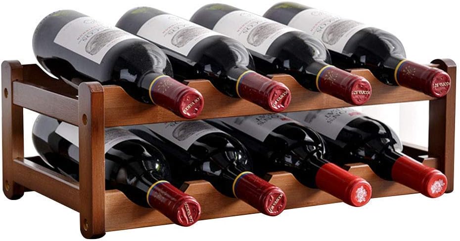 Estante para Vino de Bambú Apilable, 6 Botellas