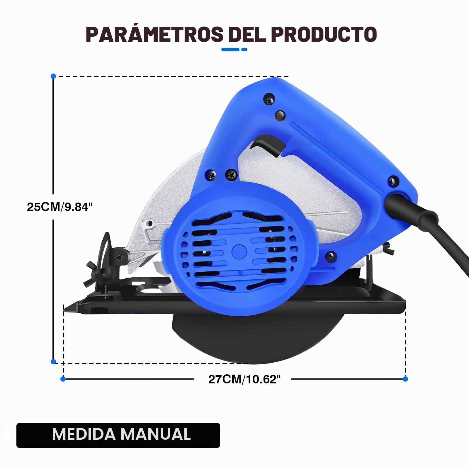 Lucn Sierra circular eléctrica de 2000 W, herramienta eléctrica de corte de metal de madera resistente con cuchillas de 57 mm, interruptor de seguridad, ideal para madera, plástico, metal blando