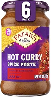 Patak's Hot Curry Spice Paste 10oz Jar, 6-Pack - Bold Authentic Indian Flavors for Chicken, Veggies & One-Pot Curries