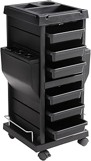 VEVOR Ultimate Trolley Cart, Salon Trolley with 6 Detachable Trays & Appliance Holder, Durable Salon Rolling Cart with Locking Casters for SPA & Beauty & Tattoo & Hairdressing