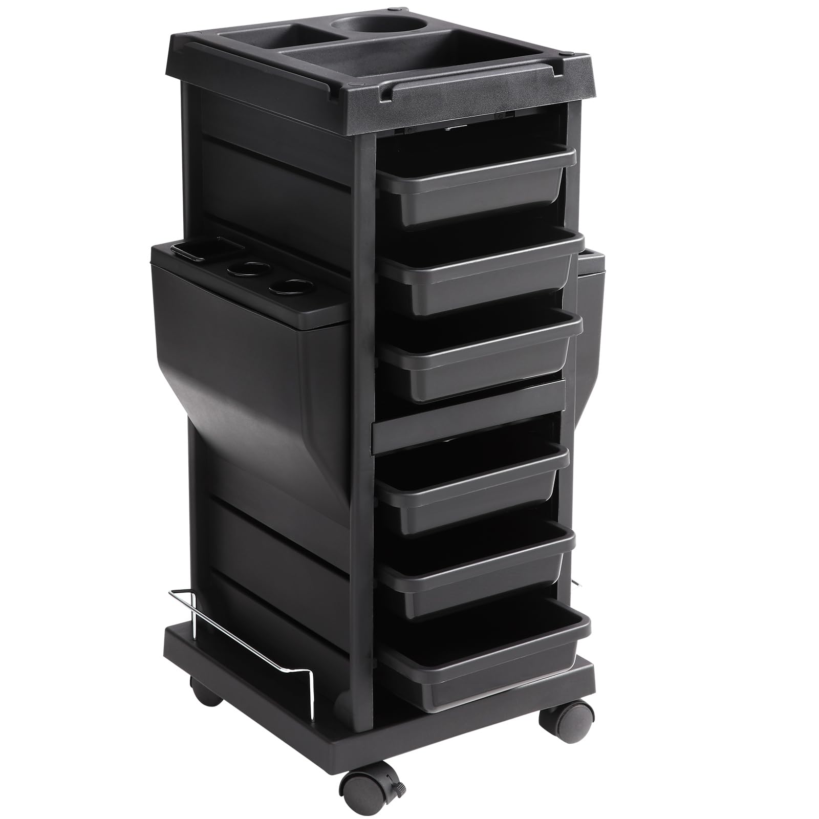 VEVOR Ultimate Trolley Cart, Salon Trolley with 6 Detachable Trays & Appliance Holder, Durable Salon Rolling Cart with Locking Casters for SPA & Beauty & Tattoo & Hairdressing