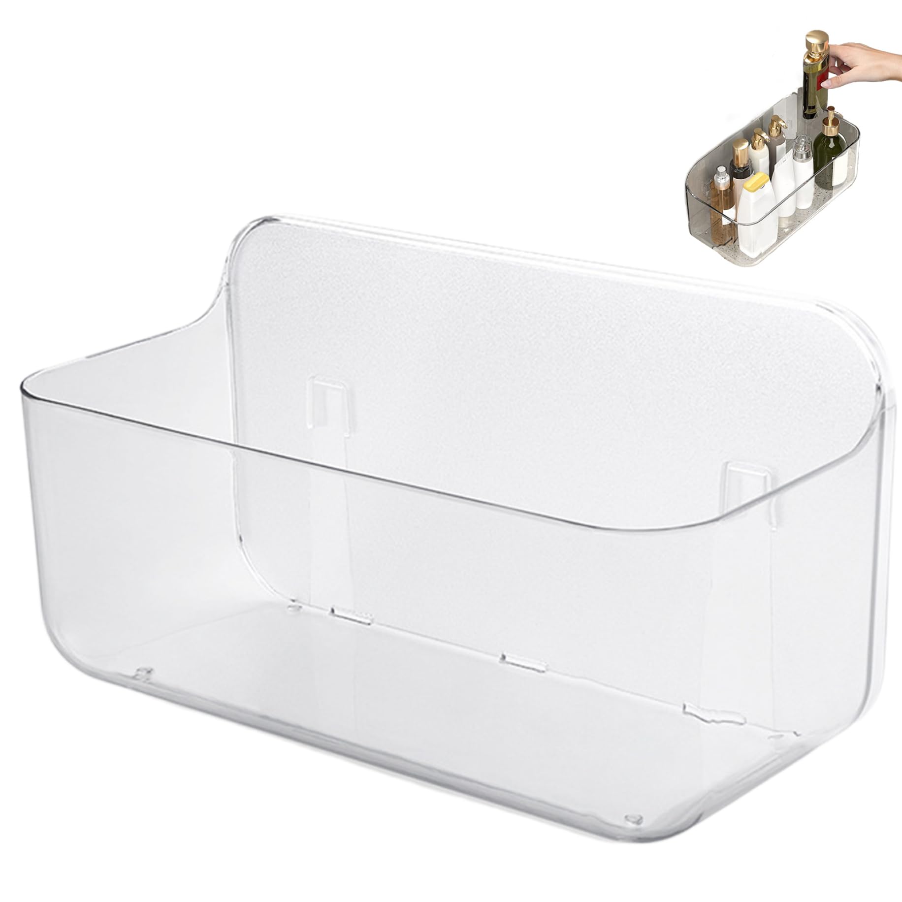 Organisateur mural de salle de bain NIDONE en plastique transparent 11x5.1x5.9 pouces