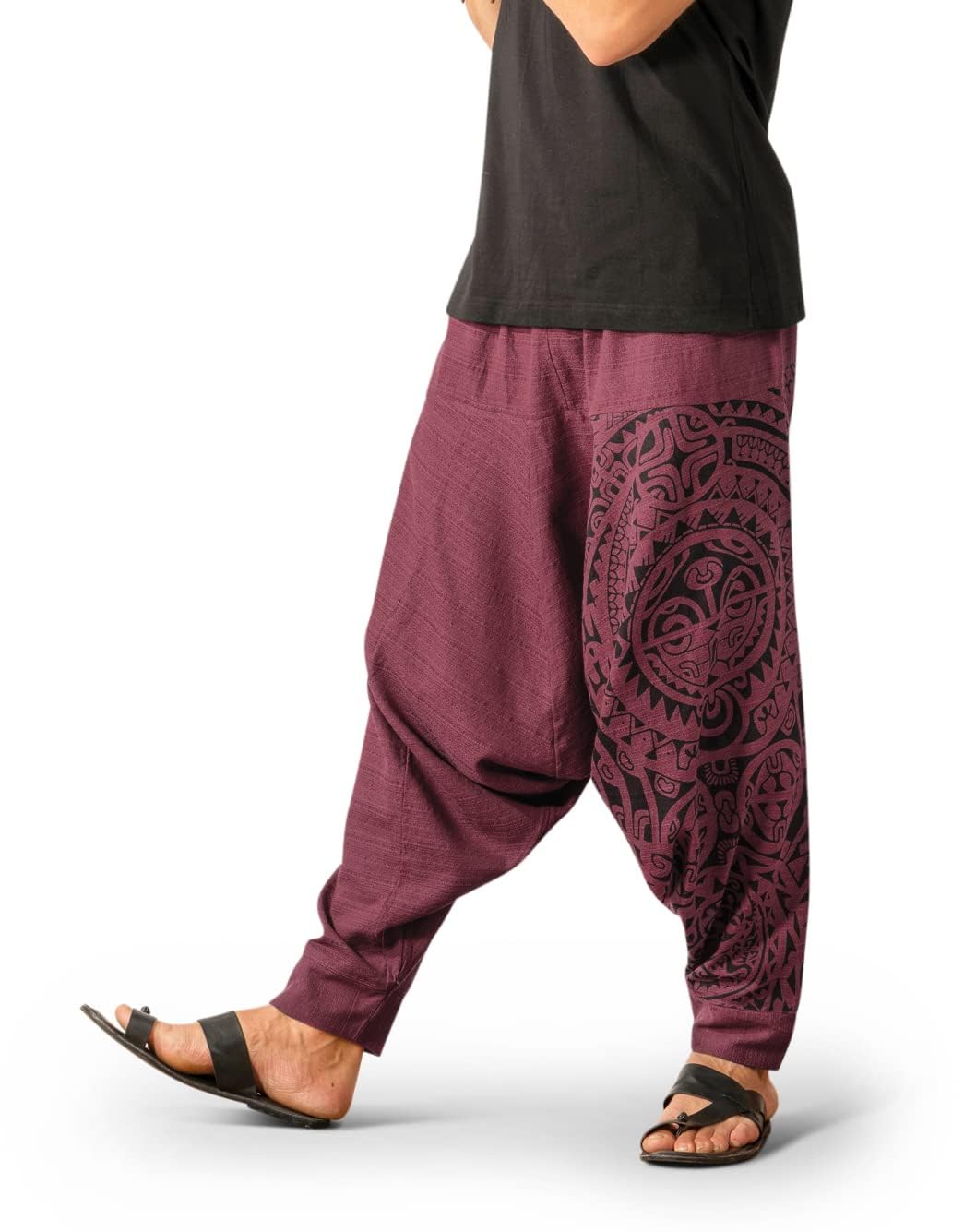 The Veshti Company Men's Harem Pants with Pocket for Dance, Boho Hippie Cotton Oversized Tribal Asian Style Outfit for Men-image-28