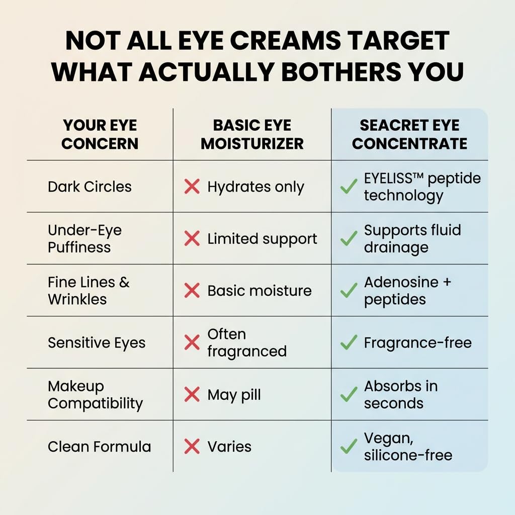 SEACRET Minerals Bio Skin Glow Eye Concentrate, Deeply Hydrating Eye Cream, Reduces the Appearance of Wrinkles and Dark Circles, 0.5 Fl Oz / 15 ml - Image 6