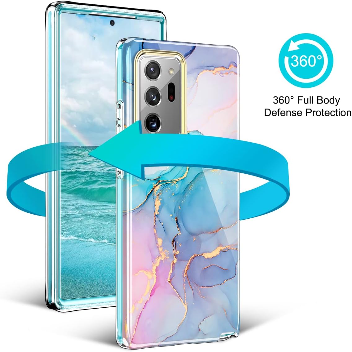 DT Compatible for Samsung Galaxy Note 20 Ultra Case, Lightweight and Stylish Full Body Shockproof Protective Rugged TPU Case for Samsung Note 20 Ultra 5G 6.9 inch (Marble)