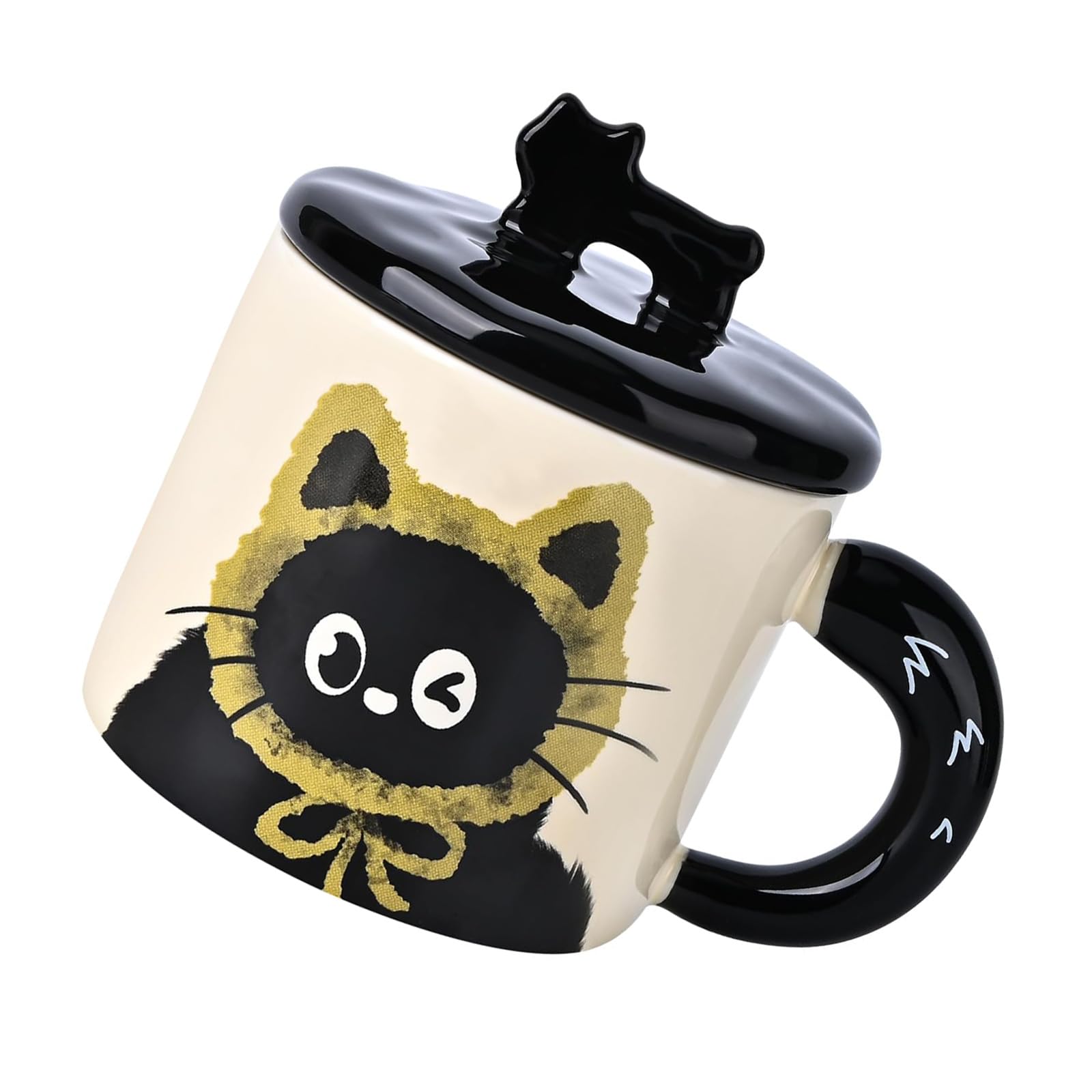 yanwuwa New 370ML Creative Cats Personality Ceramic Coffee Mug Souvenir Gift Drinkware Drinking Cup for and Home Use Home and Cup