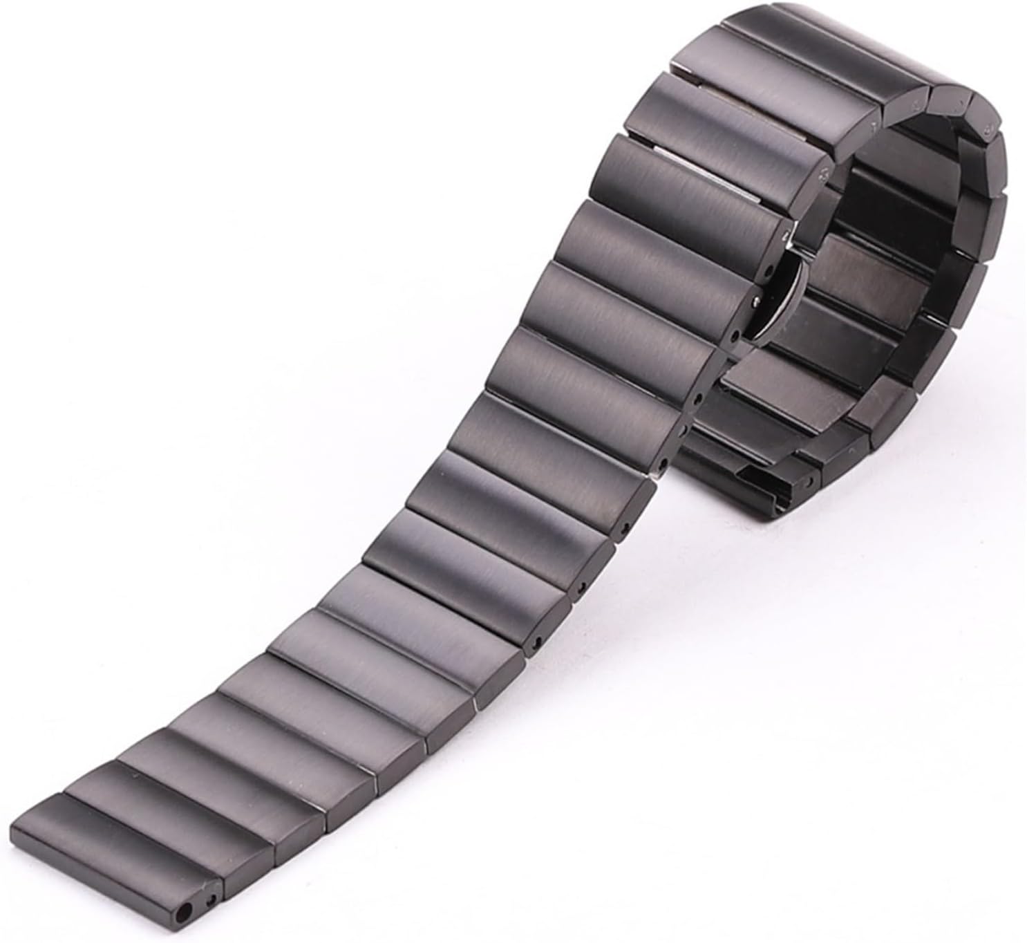 SDFFGHJ Solid Stainless Steel Watch Band 16mm 18mm 20mm 22mm Silver Black Brushed Metal Watchbands Strap