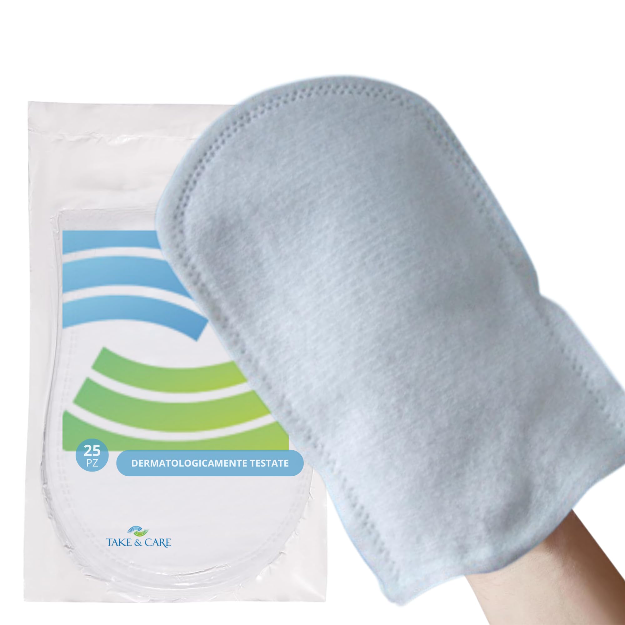 TIGA-MED Guanti Da Bagno Usa E Getta Con Aloe Vera E Camomilla - 80 Pezzi (10 Confezioni Da 8)