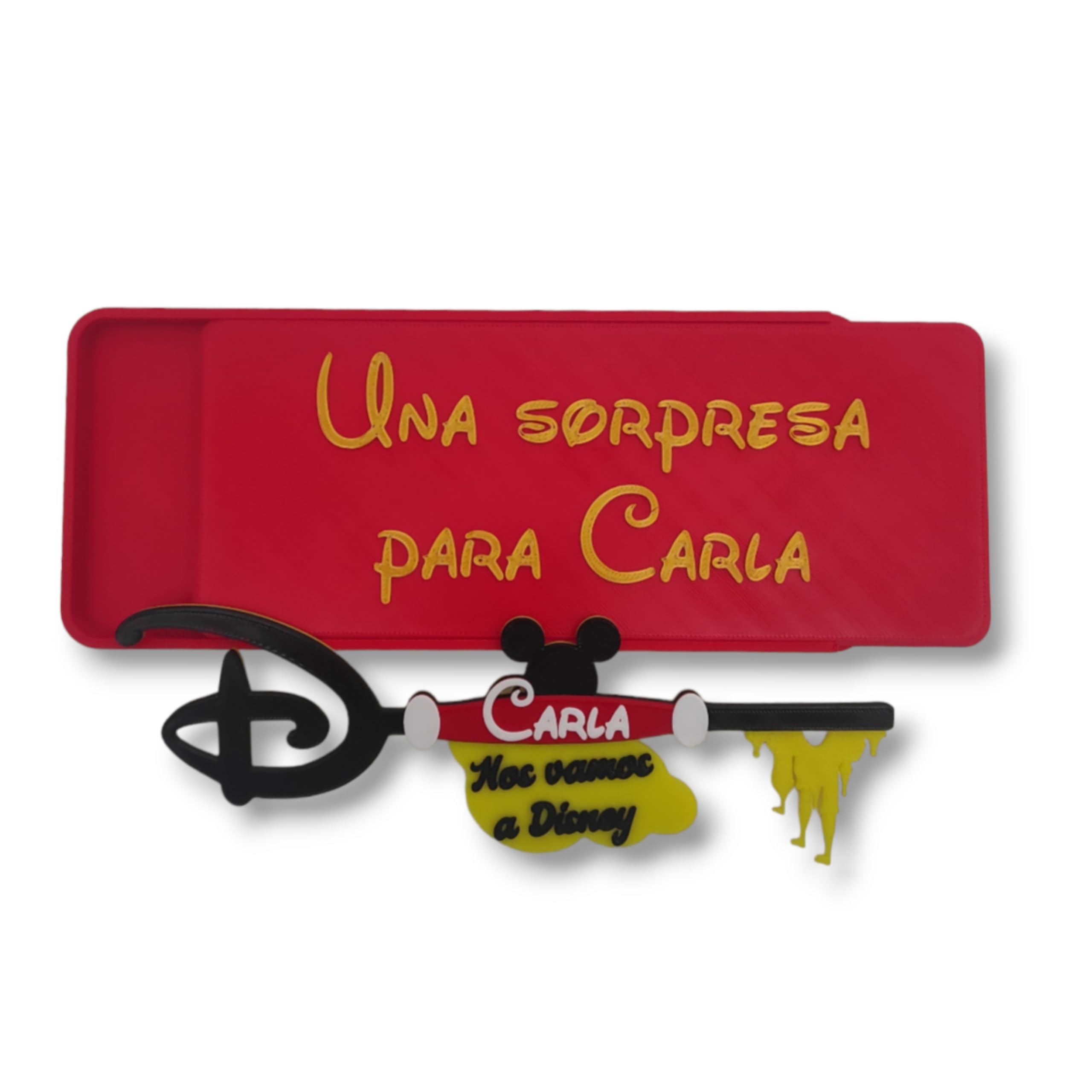 LLAVE DIS NEY PERSONALIZADA, NOS VAMOS A DISNE Y, REGALO PARA VIAJES, NIÑOS