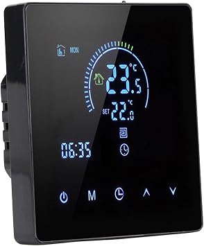 Smart Programmable Thermostat, LCD Display Touchscreen for Electric Floor Heating, with WiFi App Control, Compatible with Assistant, for Home Office WiFi, Voice Control for Yandex, for