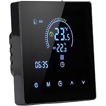 Smart Thermostat Temperature Controller Heating Floor Thermostat Intelligent Touch Color LCD Display Programmable AC 90V to 240V 4500W for Home Office WiFi, Voice Control for Yandex, for
