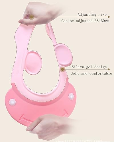 Miniatura 2 de Gorro de ducha para bebé gorro de baño gorro ajustable para la cabeza del niño visera para enjuagar el cabello para evitar que el agua entre en los