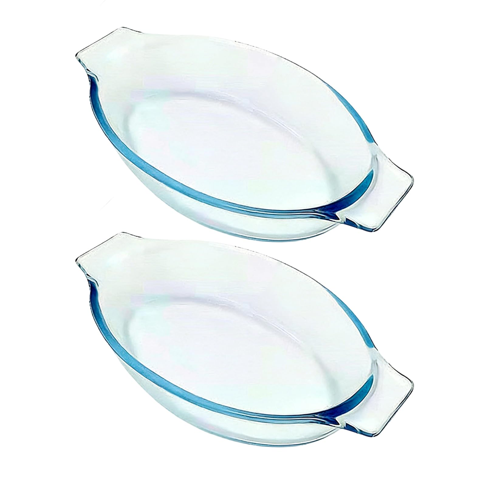 DSLKGWE 2 Items Practical Clear Elliptical Cookery Trays Perfect for Individual Lasagna Serving Clear Baking Dishes