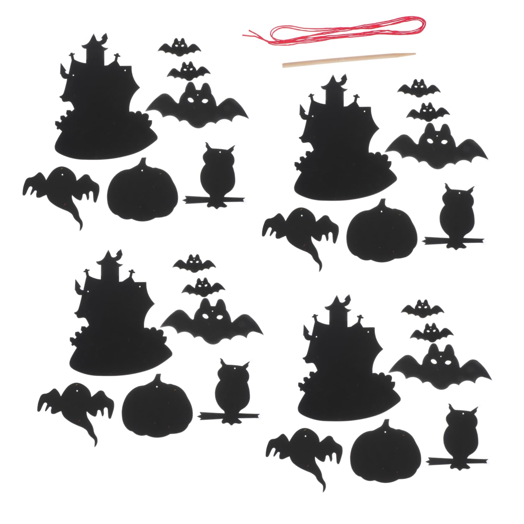 NAMOARLY Halloween Festival Toys 8 Sets of DIY Scratch Paper Cards Owl Supplies