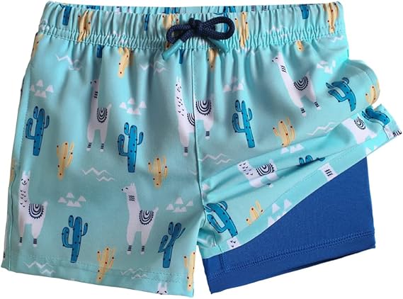 maamgic Boys Swim Trunks with Compression Liner 4-Way Stretch Quick Dry Swim Shorts Swimming Trunks Toddler Boy